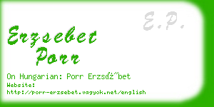 erzsebet porr business card